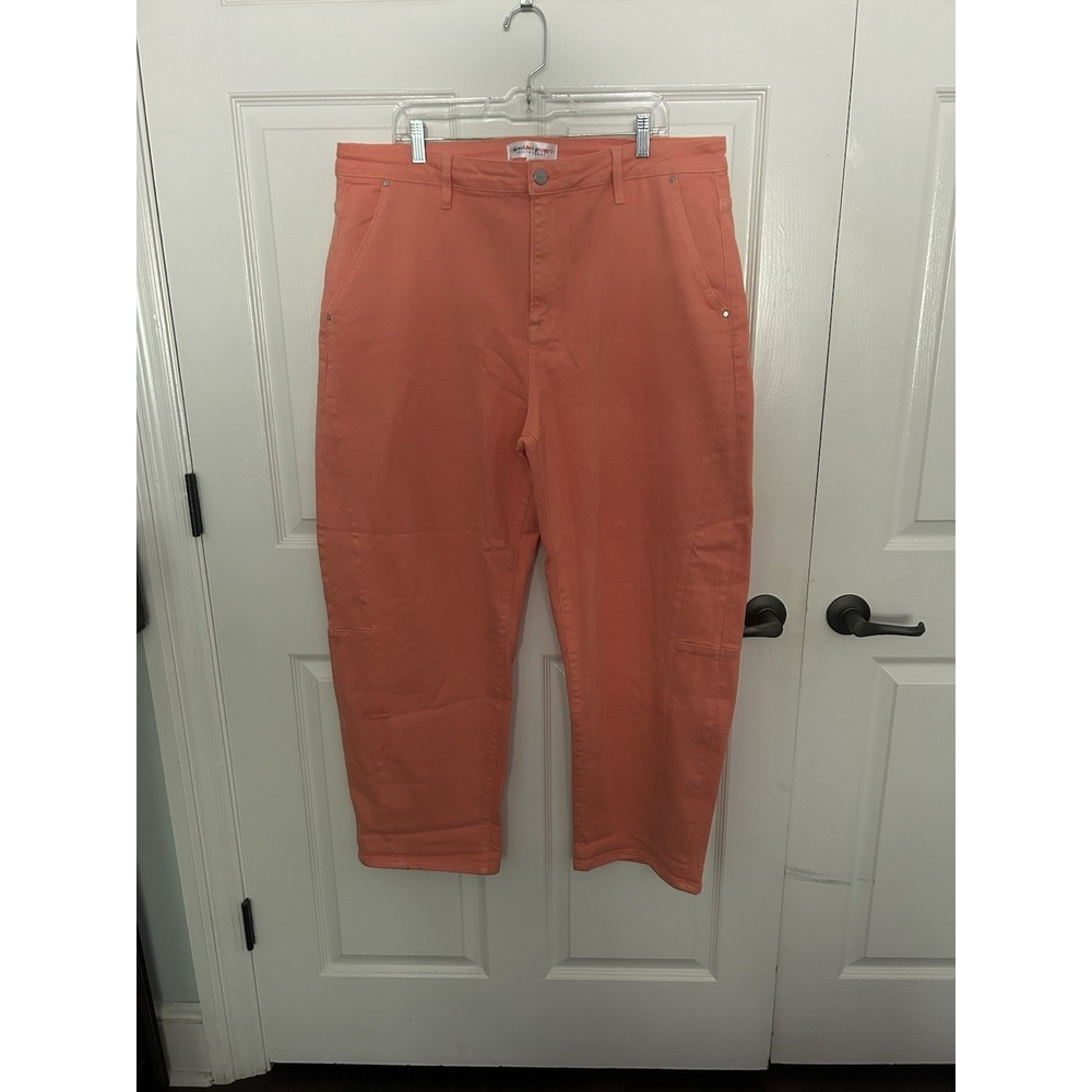 Freckled Poppy Risen Jeans 3XL Coral Denim High Rise Wide Leg Boutique Plus Size